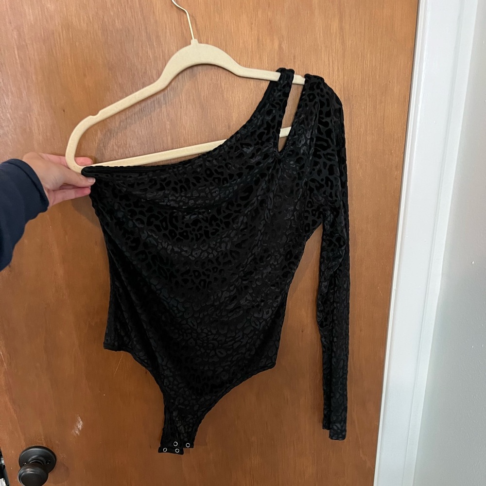 Black leopard bodysuit